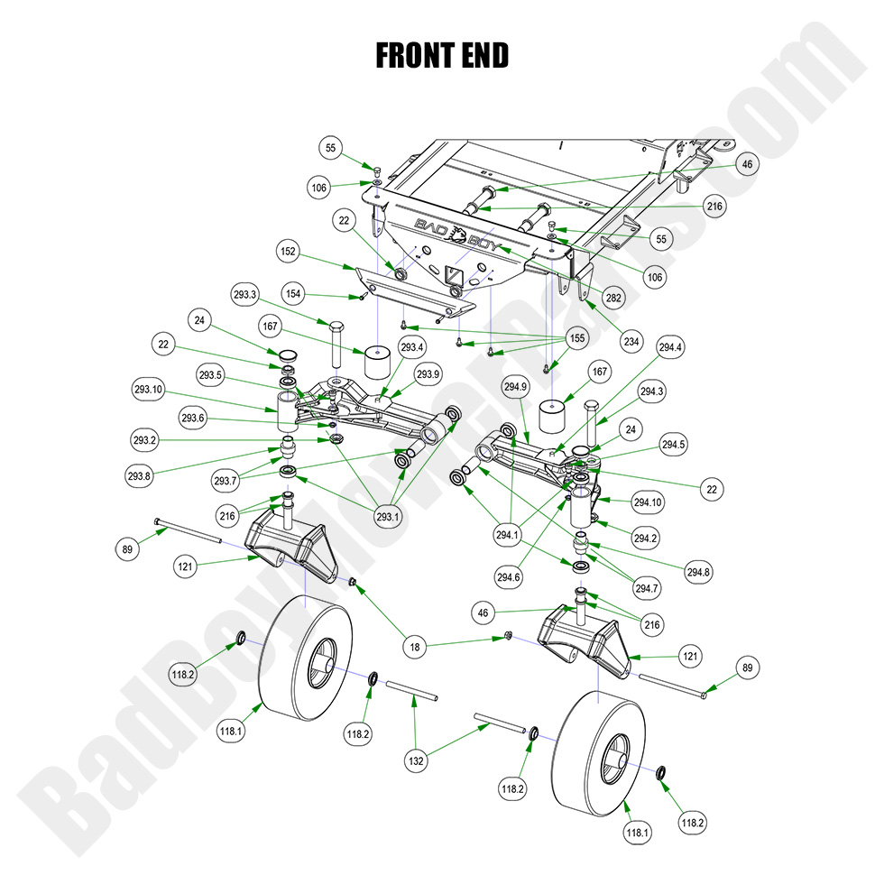 3171 - Bad Boy Mower Parts Lookup > 2023 > Renegade - Diesel > Front End